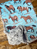 Mini Baby Horses Minky Fur Blanket