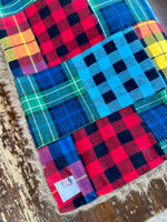 Adult Flannel Patchwork Fur Blanket