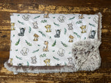 Baby Safari Animals Minky Fur Blanket