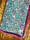 Adult Unicorn Minky Fur Blanket