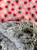 Mini Baby Strawberry Minky Fur Blanket