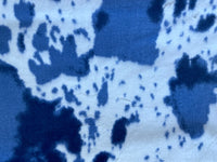 Adult Blue Cowhide Minky on Minky Blanket