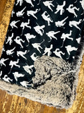 Adult Black Hockey Minky Fur Blanket