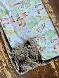 Mini Baby Woodland Animal Minky Fur Blanket