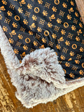 Adult Pretty Paw Prints Minky Fur Blanket