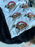 Adult Minot State Hockey Minky Fur Blanket