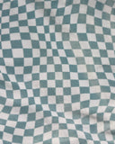 Adult Blue Checkered Minky Fur Blanket