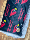 SALE Travel Carrington Cardinals Minky Fur Blanket