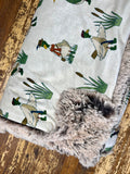 Adult Duck Hunting Charm Minky Fur Blanket
