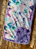 Toddler Purple Mountains Minky Fur Blanket