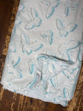 Adult Teal Butterfly Minky on Minky Blanket