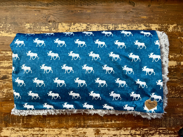 Toddler Moose Minky Fur Blanket