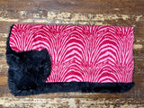 Toddler Pink Zebra Minky Fur Blanket