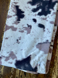 Adult Plum Cowhide Minky on Minky Blanket