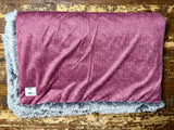Adult Mauve Herringbone Minky Fur Blanket