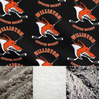 Adult Williston Coyotes Hockey Minky Fur Blanket