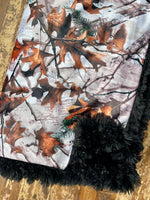 Adult White Camouflage Minky Fur Blanket