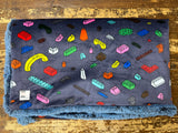 Adult Blue Legos Minky Fur Blanket