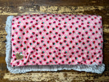 Toddler Strawberries Minky Fur Blanket