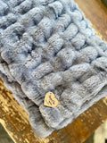 Adult Enzo Marble Grey Minky on Minky Blanket