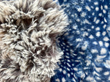 Adult Blue, Grey, and White Minky on Fur Blanket
