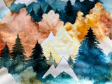 Adult Watercolor Mountains Minky Fur Blanket