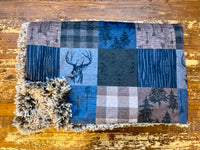 Toddler Blue Deer Hunting Minky Fur Blanket