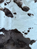 Adult Brown and Cream Cowhide Minky on Fur Blanket