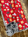 Adult Red Smores Minky Fur Blanket