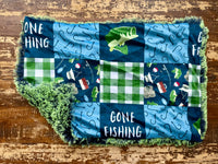 Gone Fishing Minky Fur Car seat Blanket