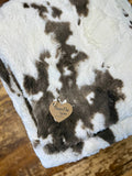 Adult Pony Cowhide Minky on Minky Blanket
