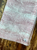Adult Pink and White Fawn Minky on Minky Blanket