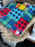 Adult Flannel Patchwork Fur Blanket