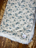 Adult Blue Floral Fur Blanket