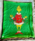 Adult Grinch Fleece Fur Blanket