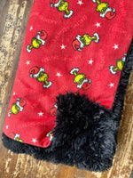 Adult Red Grinch Fleece Fur Blanket