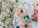 Adult Floral Minky Fur Blanket