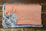 Adult Orange Checkered Minky Fur Blanket
