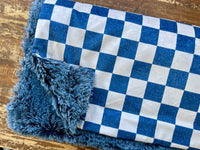 Adult Checkered Minky Fur Blanket