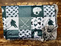 Adult Minky Rink Side Patch Fur Blanket