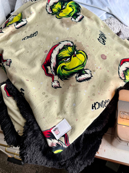 Adult Grinchmis Minky Fur Blanket