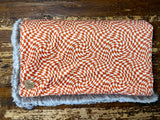 Adult Orange Checkered Minky Fur Blanket