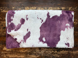 Adult Purple Cowhide Minky on Minky Blanket