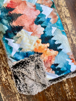 Adult Mountains Minky Fur Blanket