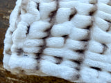 Adult Enzo Toasted Marshmallow Minky on Minky Blanket