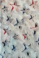 Adult Red White and Blue Stars Minky on Minky Blanket