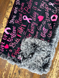 Toddler Pink Ribbion Minky Fur Blanket