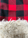 Plaid Flannel Fur Car seat Blanket