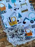 Mini Baby Truck Minky Fur Blanket