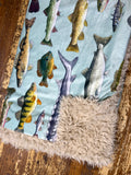 Adult Fishing Minky Fur Blanket